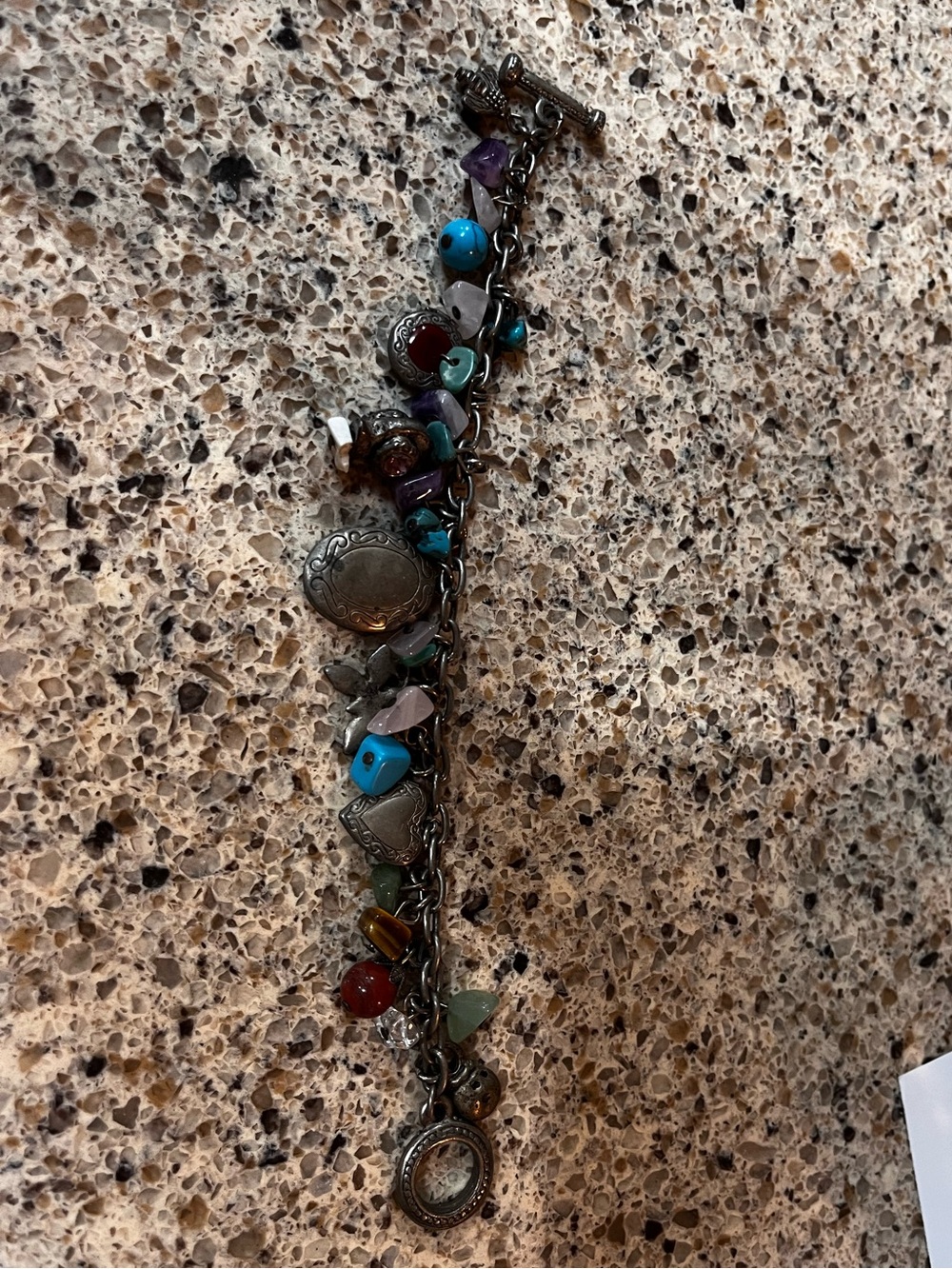 Bohemian Multicolor Charm Bracelet with Turquoise Accents -